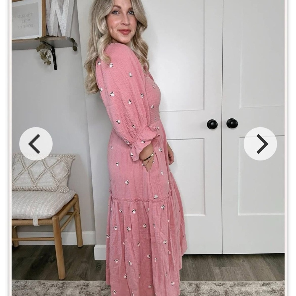 Pink Floral Maxi Dress